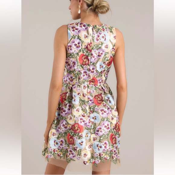 Just Me Multicolor Embroidered Floral Mini Dress - Picture 5 of 11